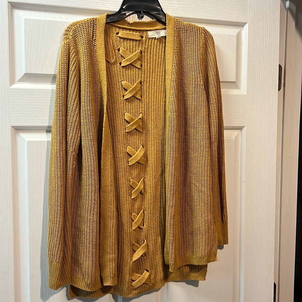 Mustard colored cardigan
